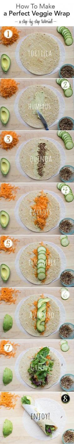 how-to make the perfect veggie hummus wrap