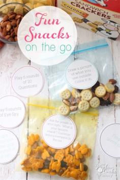 This is such a cute and simple idea for fun snacks for kids on the go. Yum! We need this for our next afternoon out or road trip.