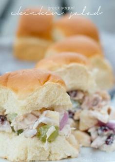 easy greek yogurt chicken salad sandwich using a rotisserie chicken! fast and yummy. bigredclifford.com  #food #recipe #salad #chicken_salad