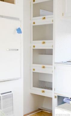 Adding Storage To a Vintage Trailer...but this would work in any small space.