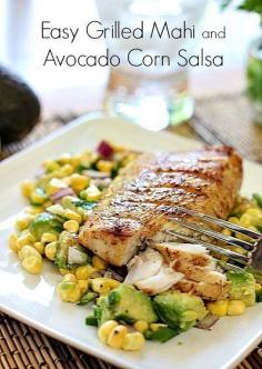 Easy Grilled Mahi with Avocado Corn  Salsa