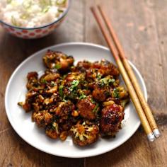 Kung Pao cauliflower - Vegan Chinese food!! YUM!!!!!!!!