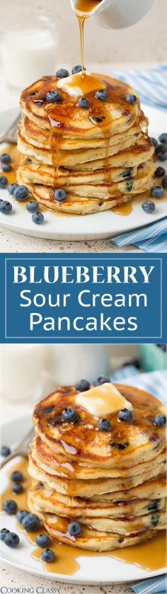 Blueberry Sour Cream Pancakes