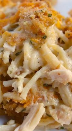 Cheesy Chicken Spaghetti Casserole