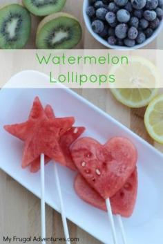 Fun & Easy Watermelon Lollipops - now that's real fast food! | Quick healthy snacks