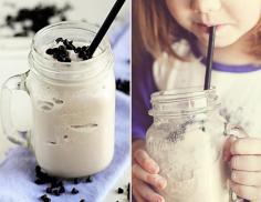 Frozen white chocolate hot chocolate. i love the mason jar mugs!
