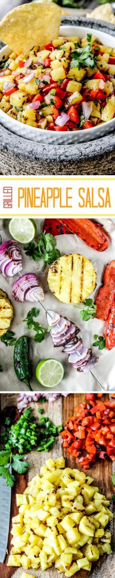 Sweet and Smoky Grilled Pineapple Salsa #vegan