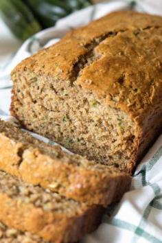 Healthy Zucchini Bread Recipe - made with half the amount of sugar, whole wheat flour, greek yogurt & coconut oil. A healthier zucchini bread you can enjoy without the guilt!