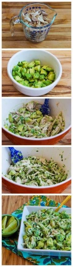 
                    
                        Recipe for Chicken and Avocado Salad with Lime and Cilantro.
                    
                