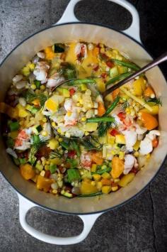 If you take some liberties with traditional American succotash you can transform it from a side dish to a deluxe starter or even a main course. Fresh shelling beans, such as cannellini beans or cranberry beans, are available at farmers' markets from mid-to-late-summer. If you can’t find them, use frozen limas. (Photo: Evan Sung for The New York Times)