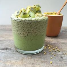 matcha chia pudding parfait recipe serves 2-4 For the matcha chia pudding: 1 ¼ cups unsweetened almond milk, preferably homemade 3 pitted dates or sweetener of choice, to taste (optional) ½ teaspoon pure vanilla extract ½ teaspoon matcha powder ¼ cup chia seeds For the green smoothie bowl (one suggestion, feel free to use your favorite): 2 cups frozen banana pieces 1 cup chopped kale (stems removed) or spinach leaves ½ teaspoon vanilla extract ¼ – ½ cup unsweetened almond milk or milk of choice (you just want enough to get the blender/Vitamix going – Vitamix will need less) a handful of ice if your almond milk is sweetened You can also add extras to your smoothie like a few pieces of frozen, cooked cauliflower, hempseeds, ½ an avocado - See more at: http://pamelasalzman.com/matcha-chia-pudding-parfait-recipe/#sthash.82BvzNhh.dpuf