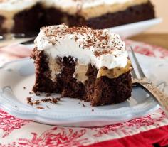 Chocolate PB Poke cake