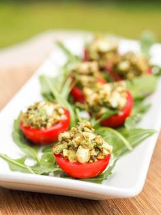 Avocado Pesto Stuffed Tomatoes Recipe