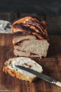 Rhubarb and Red Currant Jam swirled bread
