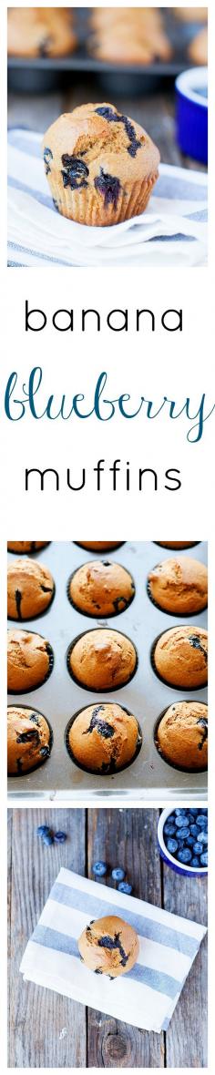 whole wheat banana blueberry muffins - Heather's French Press