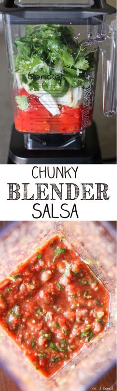 Chunky Blender Salsa - So much better than store bought and only takes minutes to make! Healthy Holiday recipe!