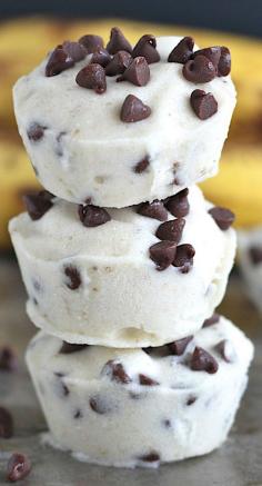Frozen Banana Chocolate Chip Ice Cream Bites.