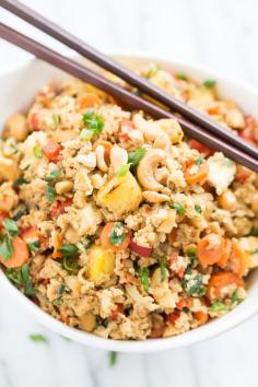 Paleo Pineapple Fried Rice  (Cauliflower rice)