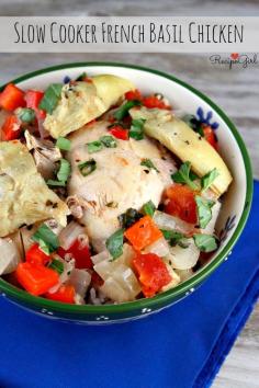 Slow Cooker French Basil Chicken recipe - RecipeGirl.com