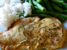 The World’s Best Chicken | Rachel Schultz. 1 pound boneless, skinless chicken breasts 1/2 cup Dijon mustard 1/4 cup maple syrup 1 tablespoon red wine vinegar Salt & Pepper Rosemary Preheat oven to 400 degrees. In a small bowl, mix together mustard, syrup, and vinegar. Place chicken breasts into 9×13 baking dish. Season with salt and pepper.