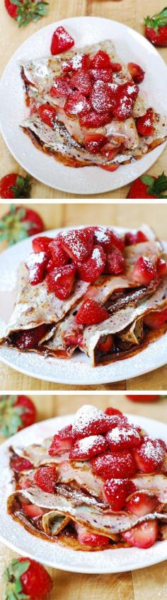 Nutella strawberry crepes