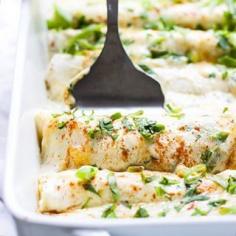 
                    
                        These creamy beef and hatch pepper enchiladas are so flipping delicious and on the blog today!
                    
                