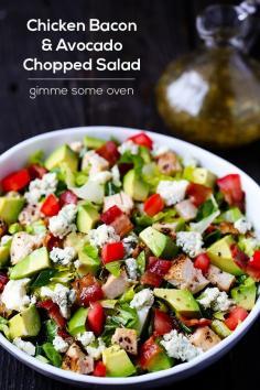 Chicken Bacon & Avocado Chopped Salad Recipe | gimmesomeoven.com- minus the blue cheese!