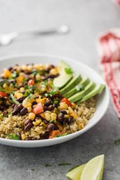 
                    
                        Black Bean Bowl with Freekeh and Avocado | naturallyella.com
                    
                