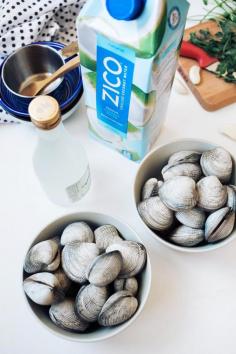 
                    
                        A simple recipe for Steamed Clams with ZICO Premium Coconut Water  Chilled Coconut Water and Sake.
                    
                