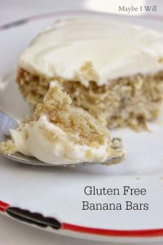 Gluten Free Banana Bars w Sugar Free Cream Cheese Frosting