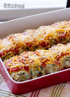 Chicken lasagna roll ups