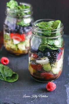 Mixed Berry Chopped Mason Jar Salad and My Trip to the Aldi Test Kitchen