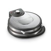 With the Calphalon No Peek Round Waffle Maker, you can make delicious, restaurant-style waffles at home. Simply mix the batter, pour it in, and select your preferred shade level for light to golden brown waffles. And you don't need to lift the lid to see how it's cooking - The No Peek indicator light will let you know the moment your waffle is ready. The high-performance bronze nonstick interior releases waffles easily. The Opti-Heat system distributes heat evenly and consistently for perfect results, every time. Features: STYLE. PERFORMANCE. SIMPLICITY. Calphalon's signature Opti-Heat system ensures precise temperature control for even cooking. Variable Shade Control lets you choose waffle doneness, from light to deep brown. No-Peek "Ready" feature indicates when the waffle is cooked to perfection. The High-Performance Bronze nonstick cooking surface ensures effortless release. Produces a 1/2"-thick, 6 3/4" diam. round waffle with four sections. Silicone-wrapped handle stays cool to the touch. Brushed stainless-steel exterior. Stands upright for compact storage.