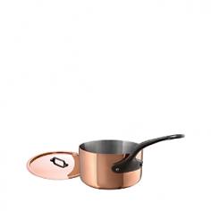 The Mauviel Copper-Stainless Saucepan is part of the M'Hritage collection, a combination of two powerful and traditional materials, copper and stainless steel. This pan is great for making soups or sauces, boiling potatoes or pasta, melting butter, warming chocolate or reheating leftovers. The 2.5-mm copper exterior effectively conducts heat and lets you control it to heighten the pleasure of cooking. The stainless steel interior preserves the taste and nutritional qualities of foods and is easy to clean - no re-tinning. The M'Hritage collection represents the total experience and more than 180-year heritage of Mauviel 1830, and is used by professionals and household cooks throughout the world. Hand-made in a French village, whose name means the city of copper, this Mauveil saucepan is crafted with cast iron handles, straight edges and 2.5mm thick copper. Ergonomic cast iron handle is permanently riveted to saucepan with steel rivets for a lifetime of use. Tight-fitting lids on covered cookware seal in moisture as you cook, keep food warm until you're ready to serve the meal. Suitable for use with all stovetop heat sources except induction, and oven and broiler safe to 500 degreesF. Mauviel Saucepan is available in three sizes: 0.9 Quart, 4.72 dia. x 4.00 h with 5 handle, 2.77lbs, 2.7 Quart, 7.08 dia. x 4.90 h with 6 handle, 5.62 lbs. and 3.6 Quart, 7.87 dia. x 5.30 h with 6 handle, 6.48 lbs.