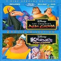 If you liked "Aladdin", you'll love Disney's "The Emperor's New Groove", where outrageous comedy rules! Audiences and critics alike raved about this hilarious animated adventure. "Ebert & Roeper And The Movies" gave it "Two Thumbs Up." Faster than you can say "Boom, baby," arrogant Emperor Kuzco is turned into a llama by his devious advisor, Yzma, and her hunky henchman, Kronk, who want to rid the kingdom of this beast of burden. Now the ruler who once had it all must form an unlikely alliance with a pleasant peasant named Pacha. Together, Kuzco and Pacha must overcome their differences as they embark on a hilarious, "groovy" adventure that will have you howling with laughter. Get back in the groove with Disney's hilarious "Kronk's New Groove". After his wild adventures with Pacha and Emperor Kuzco, lovable lug Kronk, Yzma's former henchman, has happily started a new life as the head chef in his very own diner. An all-new wacky adventure begins, however, when a llama-gram arrives telling him that his father is due for a visit. Before you can say "squeaker, squeak," Kronk is cooking up trouble with the sly enchantress Yzma, trying to make himself look like a success in time for Papi's arrival. After a bunch of big blunders and a massive cheese explosion in the restaurant, Kronk finds himself covered in a heap of trouble. It is only with the help of friends both old and new that Kronk learns to be true to his groove. Includes Second Full Feature Film With More Fun, Laughter and Adventure for the Entire Family.