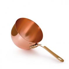 Enjoy the decadence of the Italian dessert, zabaglione, by making it at home in this special 3.5-qt. Zabaglione Pan from Mauviel. The specialized vessel is a must for people who frequently cook the Italian dessert, which is most commonly made of egg yolks, sugar, and Marsala wine. The pan's thick copper construction distributes heat evenly so that ingredients blend together seamlessly when whisked over a gentle heat. The result? Smooth, rich and creamy melt-in-your-mouth joy! Handwash with mild dish soap. Made in France. Mauviel, a French family business established in 1830 and located in the Normandy town of Villedieu-les-Poeles, is the foremost manufacturer of professional copper cookware in the world today. Highly regarded in the professional world, with over 170 years of experience, Mauviel offers several different lines of copper cookware to professional chefs and home cooks that appreciate the benefits of their high quality products.