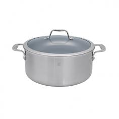 Zwilling Spirit Thermolon non-stick cookware is completing free of PTFE or PFOA toxins. The tri ply construction runs from rim to rim allowing even cooking from center of pan to the outer edge. All Spirit cookware is oven safe to 500 degrees. Spirit cookware has exclusive stay cool handle design. The large loop handle is designed for easy manuevering and control. Glass lids allow monitoring while food is cooking. All Spirit cookware is compatible with induction, gas or electric ranges.