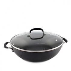 Use this all-purpose pan to simmer sauces, sear meats and saut vegetables. Perfect for preparing all-in-one meals that you carry directly to your table using the two heat-resistant handles. Nonstick interior cooks without oil or butter to suit a health-conscious diet. Even-heating tempered-glass domed lid returns moisture to foods. easy food release and cleanup comfortable silicon handles remain cool during cooking durable anodized aluminum construction fast and even heating oven safe to 400F safe with nylon, coated and wood utensils Aluminum with glass lid. Hand wash. Imported.