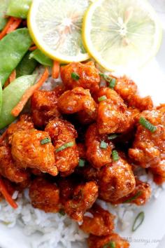 STICKY HONEY LEMON GINGER CHICKEN - FullyRecipes.com