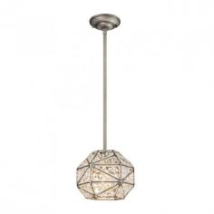 The Constructs series has a hexagon shaoe and a geometric zig-zag pattern built into each facet. A bead-lined frame and an abundance of crystals exude a gem-like quality while the Weathered Zinc finish boldy announces the intricate metalwork. Number of Light: 1 Light Bulb Wattage: 100 W Lighting Type: Pendants Product Features: UL Listed Material: Metal, Crystal Lighting Style: Specialty