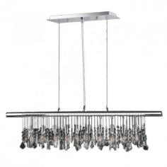 This stunning 10-light Crystal Pendant only uses the best quality material and workmanship ensuring a beautiful heirloom quality piece. Featuring a radiant chrome finish and finely cut premium grade clear crystals with a lead content of 30%, this elegant pendant will give any room sparkle and glamour. Worldwide Lighting Corporation is a privately owned manufacturer of high quality crystal chandeliers, pendants, surface mounts, sconces and custom decorative lighting products for the residential, hospitality and commercial building markets. Our high quality crystals meet all standards of perfection, possessing lead oxide of 30% that is above industry standards and can be seen in prestigious homes, hotels, restaurants, casinos, and churches across the country. Our mission is to enhance your lighting needs with exceptional quality fixtures at a reasonable price. Finish: Polished Chrome Crystal Color: Clear 30% Premium Full Lead Crystal (10) 60W E12 Incandescent Candelabra Bulb(s) Bulb(s) Not Included Total Watts: 600 Voltage: 110V - 120V Number of Tiers: 1 Beautiful Polished Chrome finish and dressed with precision cut and polished 30% Full Lead Crystals for maximum brilliance and sparkle From the Nadia Collection Accommodates up to 10 60-watt maximum (40-watt recommended) candelabra base incandescent E-12 bulb (not included) Solid Brass Frame in Chrome Plated Finish and 30% Full Lead Crystal Includes 96-in adjustable aircraft cable for hanging UL and CUL Listed to US and Canadian safety standards For Dry Locations only (Dry Locations include kitchens, living rooms, dining rooms, bedrooms, foyers, hallways and most areas in bathrooms) Hardware included Assembly instructions and template enclosed for convenient setup (Professional installation is recommended) 1 Year Limited Manufacturing Defects Warranty Hardwired UL Listed, cUL Listed, CSA Listed Style: Contemporary Part of the Nadia Collection Warranty Info: 1 Year, Worldwide Lighting Corporation warranties products to be free from defects for a period of one year following shipment. Warranty is and void if merchandise is not installed according to factory instructions, NEC guidelines, and applicable building cOverall Dimensions: 36"(W) x 10"(H)Diameter Range: Diameter from 24" to 42"Item Weight: 14 lbs. Please note that this product is designed for use in the United States only (110 volt wiring), and may not work properly outside of the United States*Use of this product will expose you to lead, a chemical known to the State of California to cause birth defects or other reproductive harm. Not intended for food use.