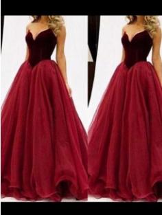 Balklänning Hjärtformad ärmlös Tyll Golvlång Balklänningar