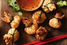 Pork and coriander money bags