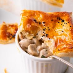 Creamy Miso Chicken & Mushroom Pot Pies
